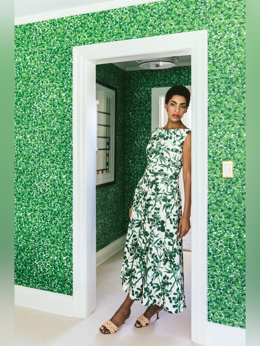 CARA CARA Zora Dress In Colette Toile Green, NWOT, NEVER WORN, NO FLAWS.